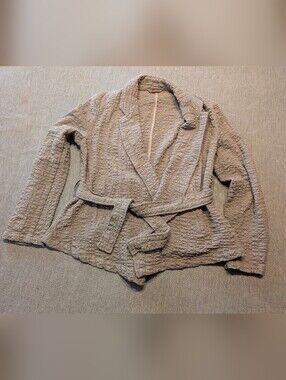 Free People Textured Shawl Collar Belted Jacket - Taupe No Size Tags Small?